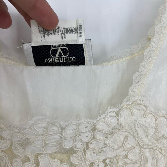 VTG Valentino Intimo Neiman Marcus Cream White Gown Lace Satin Feel Small READ - Picture 7 of 15